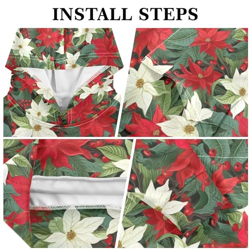 Kids Hoodies Sweaters Christmas Poinsettia Flower Hooded Sweatshirts with Big Pockets for Boys Girls B04000463