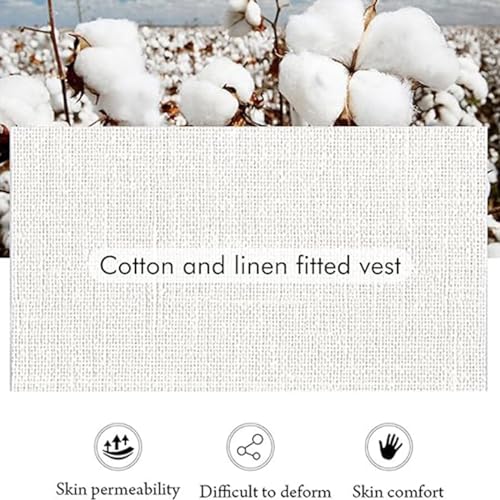 Mens Vests Casual Linen Vest for Men Slim Fit Men's Suit Vest Formal Beach Wedding Tuxedo Wasitcoat Vest4