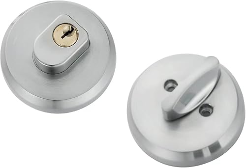 Cerradura delgada plateada para puerta delantera, moderna, contemporánea, de alta seguridad, resistente, cilindro con una sola llave, plateado,