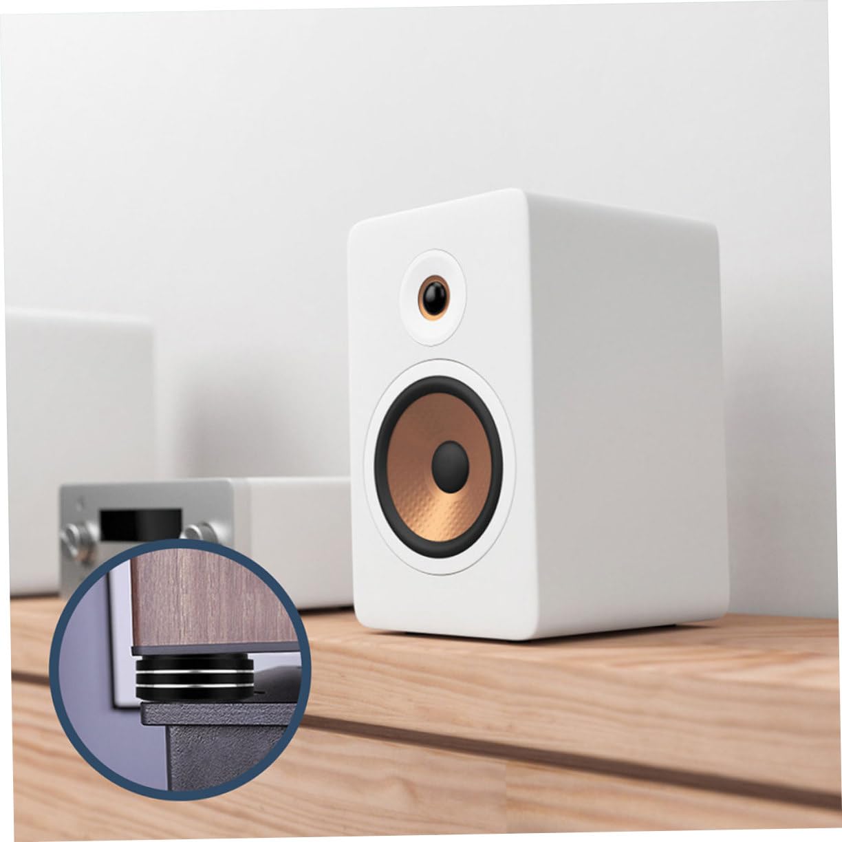 Gatuida 4 Pezzi Piedini per Altoparlanti, Pad di Isolamento Acustico in Lega di Alluminio e Gomma, Antivibrazione per Casse Audio e Giradischi