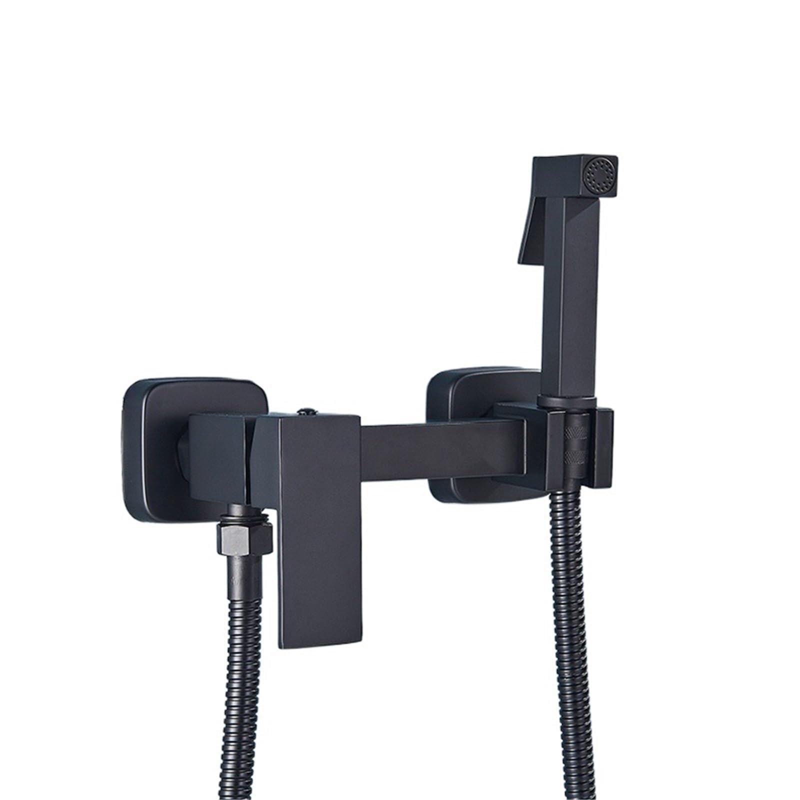 ZYCHSJXA Matte Black Bidet Shower Faucets Brass Hygienic Spray Airbrush Tap Hot and Cold Water Mixer Toilet(Matte A)