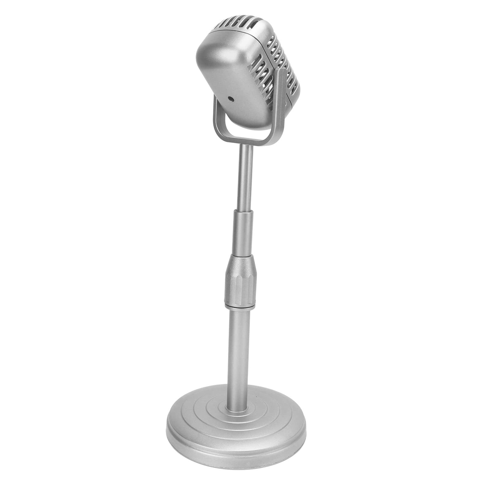 Modelo de accesorios de micrófono retro, modelo de micrófono antiguo de simulación con base estable, juego de accesorios de micrófono de estilo retro, modelo de micrófono vintage para fotografía de