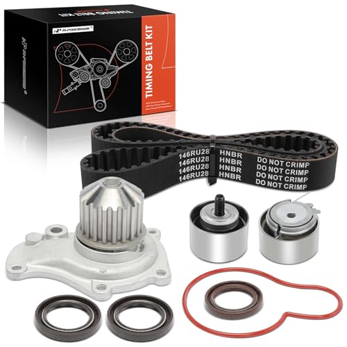 A-Premium Timing Belt Kit with Water Pump Compatible with Chrysler PT Cruiser 2003-2010, Sebring 2003-2006, Voyager & Jeep Wrangler 2003-2006, TJ 2003 2005-2006, Liberty & Dodge Caravan, Stratus 2.4L