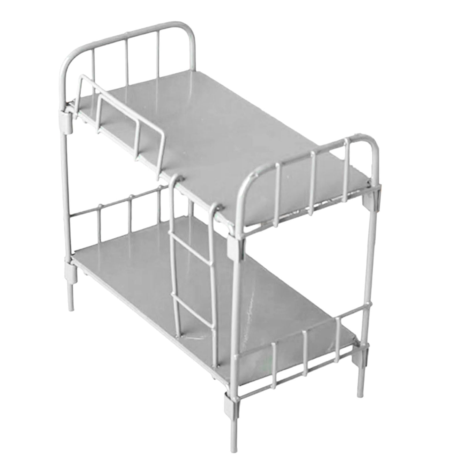 Buxuaaaa Miniature Dollhouses Bed Bunk Bed with Ladder Dollhouses Miniature Furniture 1/12 Scale Compact Bedroom Toy Wooden Bunk for Furniture