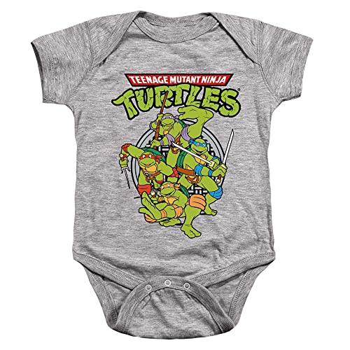 Popfunk TMNT Group Unisex Infant Snap Suit for Baby (6 Months) Athletic Heather