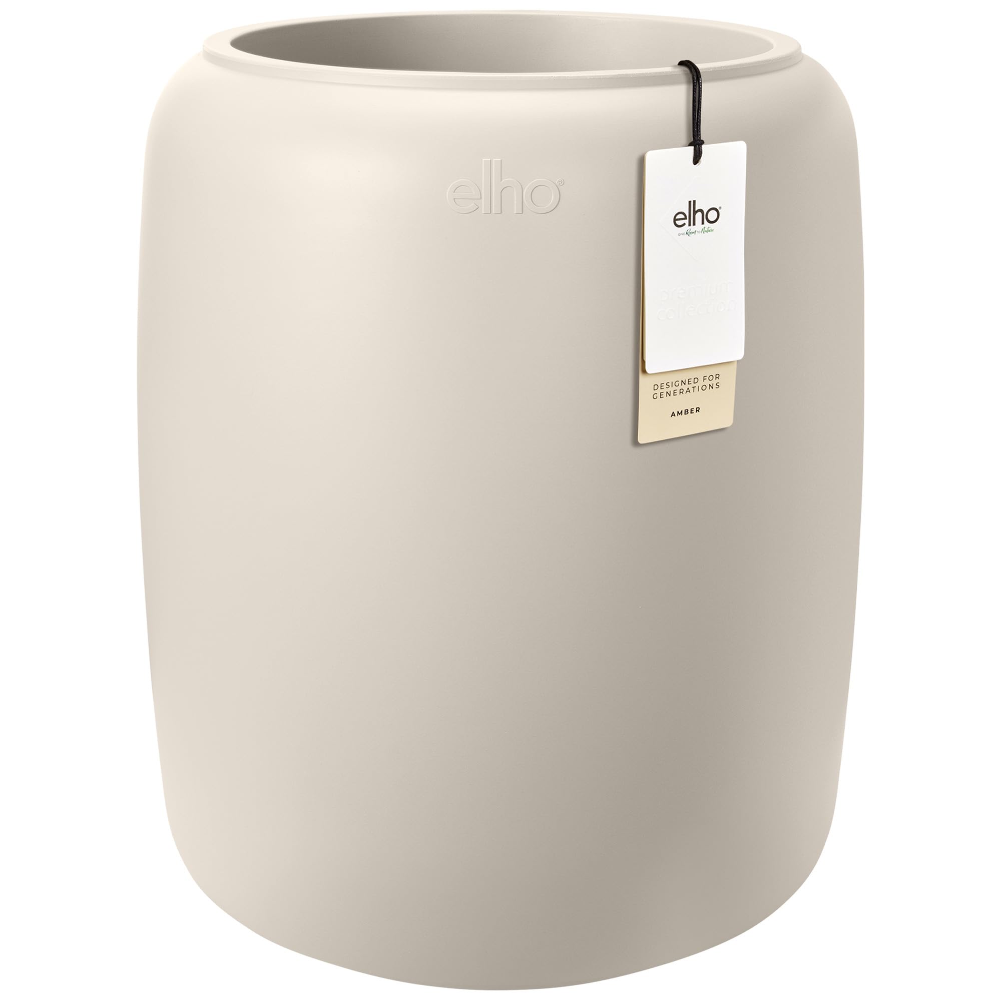 elho Amber Beads Medium 40 - Plant Pot for Indoor & Outdoor - 100% Recycled Plastic - Ø 39.2 x H 47.6 cm - White/Linen White