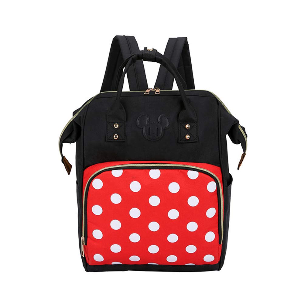 Exttlliy Baby Diaper Bag Backpack, Large Capacity Waterproof Multi-Function Fashion Polka Dots Travel Bag Pack, Nursing Bag(A)