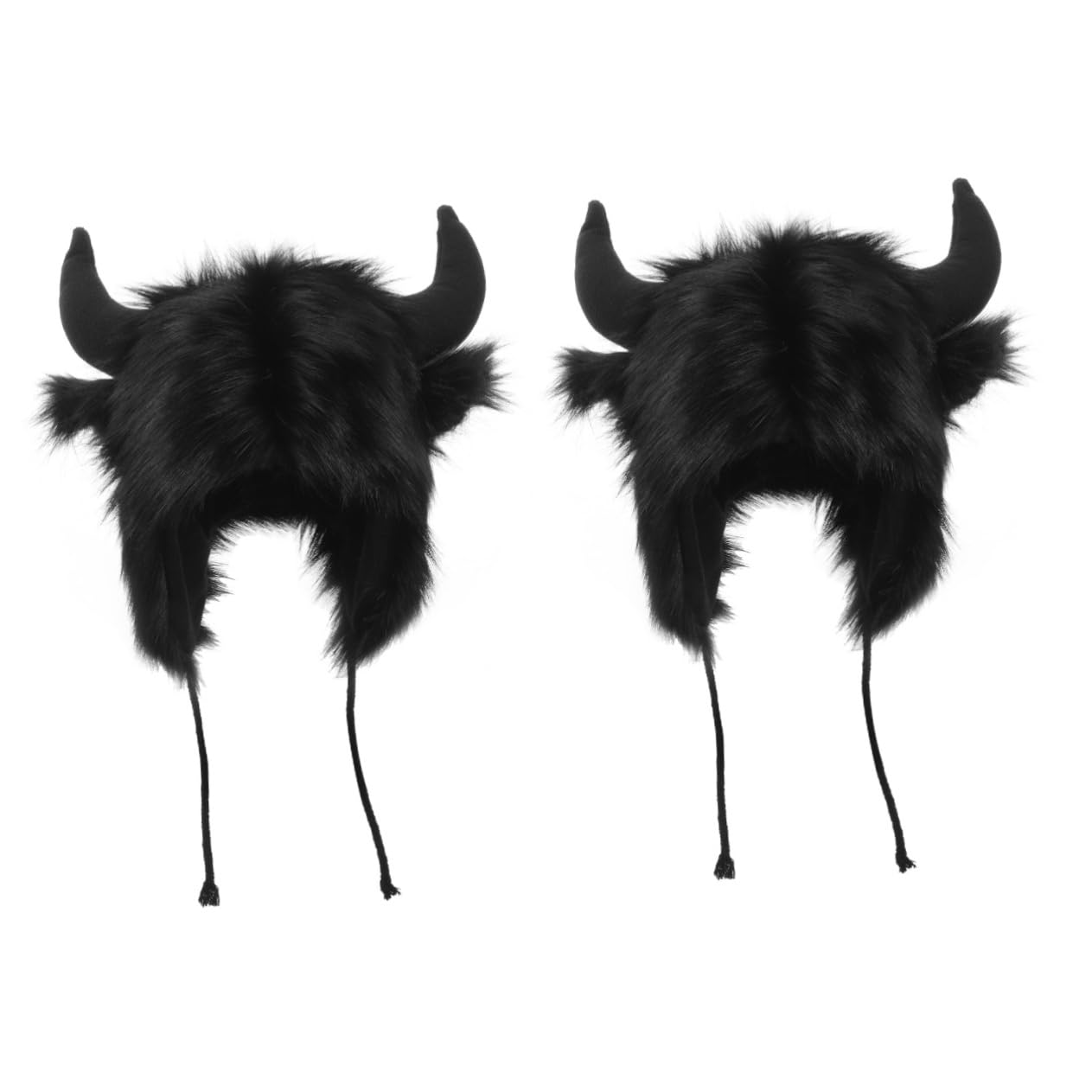Healeved Tapa del oído de bocina fiesta lindos sombreros divertido sombrero de halloween sombreros de disfraces de animales ropa de cabeza novedosa disfraz poliéster Negro