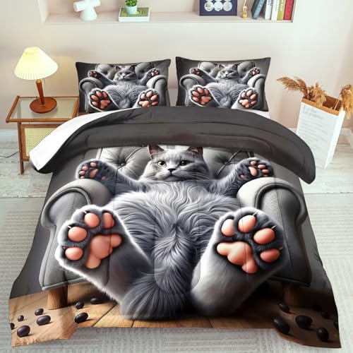 llyxsesty Cute Cat Comforter Set