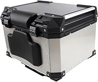 Vista 6 de 55L Caja Superior para Motocicleta, Maletero Universal de Aluminio para Motocicleta, Maleta de Equipaje con Doble Llave (Negro, 55L)