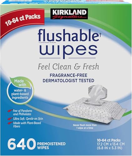 Kirkland Signature Kirkland signature moist flushable wipes 632 wipes 632 count White