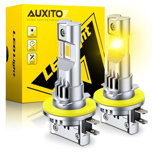 Image of AUXITO Upgraded H11B Bulb, 3000K Amber Yellow 9X Increased Brightness, Precision 1:1 Mini Design, Simple Plug Play Installation, Stable Illumination, 99% Vehicles Supported, Pack of 2