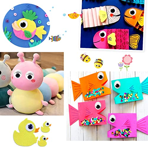 TOAOB 770 Stück Selbstklebende Wackelaugen Klein Kunststoff Augen zum Basteln Kulleraugen Selbstklebend 4mm bis 12mm Wiggle Googly Eyes Bastelaugen für Scrapbooking Kunsthandwerk Zubehör