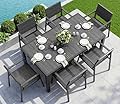 Vexwalx 7-Piece Outdoor Dining Set, Aluminum Dining Table Set for 6, Patio Table and Chairs Set with Umbrella Hole, All Weather HDPS Outdoor Table and Chairs for 6 (Charcoal)