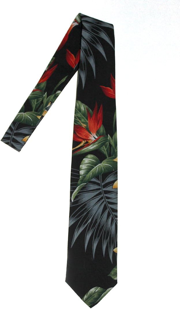 Hawaii Neckties, Black Paradise Flower