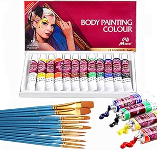 Face Paint Kit,12 Colors Professional Face Painting Tubes, Non-Toxic & Hypoallergenic Body Paint Halloween Makeup, Rich Pigment, Face Painting Kits (Great for Adult)