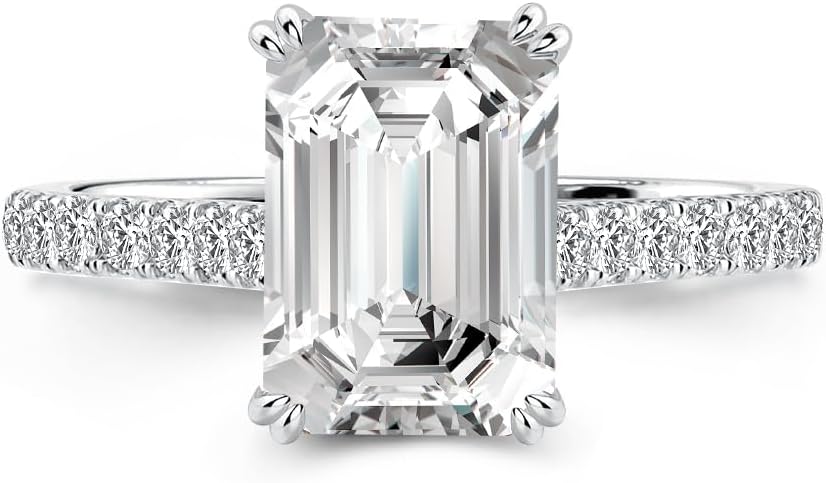 2.0CT Elegant Princess Cut Engagement Ring, S925 Silver AAAAA Grade CZ Promise Ring for Women