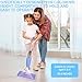 Kids Spray Mop, Real Working Toddler Cleaning Set with Water Sprayer & 2 Washable Mop Pads & Scraper, Pretend Play Montessori Housekeeping Toys Gifts for Toddlers Kids Girls Boys (Blue&Purple)