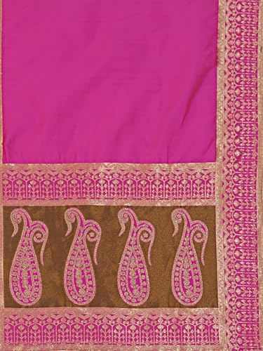 Image of PURVAJA Women's Kanjiwaram Semi-Stitched Lehenga choli