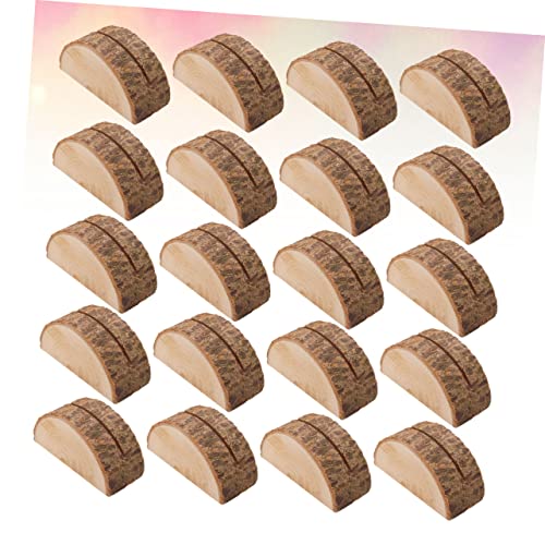 HOMSFOU 40 Stück Business-Ständer Vintage-Platzhalter Visitenkartenhalter Hochzeitstisch-Namenshalter Hochzeits-Platzhalter Holzrinde Bildclip Tischhalter Nummernkarte Holzbuffet – Bild 9