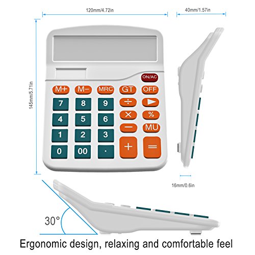 Helect Calculator, Standard Function Desktop Calculator, White