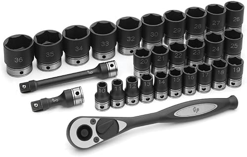 Grey Pneumatic Corp - 1/2 Dr. Juego de 29 llaves métricas de doble zócalo - 6 Pt. (82629M)