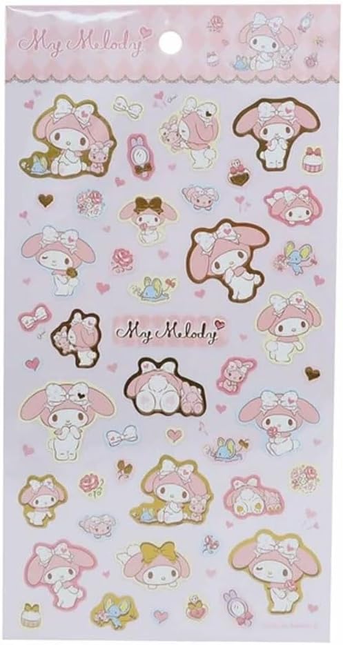 Yamanoshigyo Sanrio My Melody Pet Sticker Seal 1 Sheets 46 Pcs Decorative Scrapbooking Supplies Stationery (Fashionable Logo)