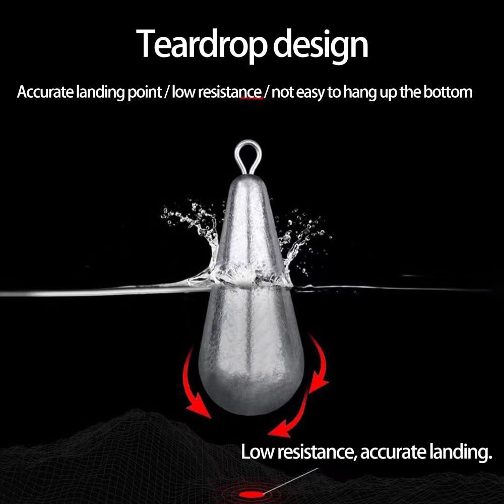 20 Pesi Da Pesca A Goccia - Piombini 30g Per Mare E Acqua Dolce, Kit Affondatori