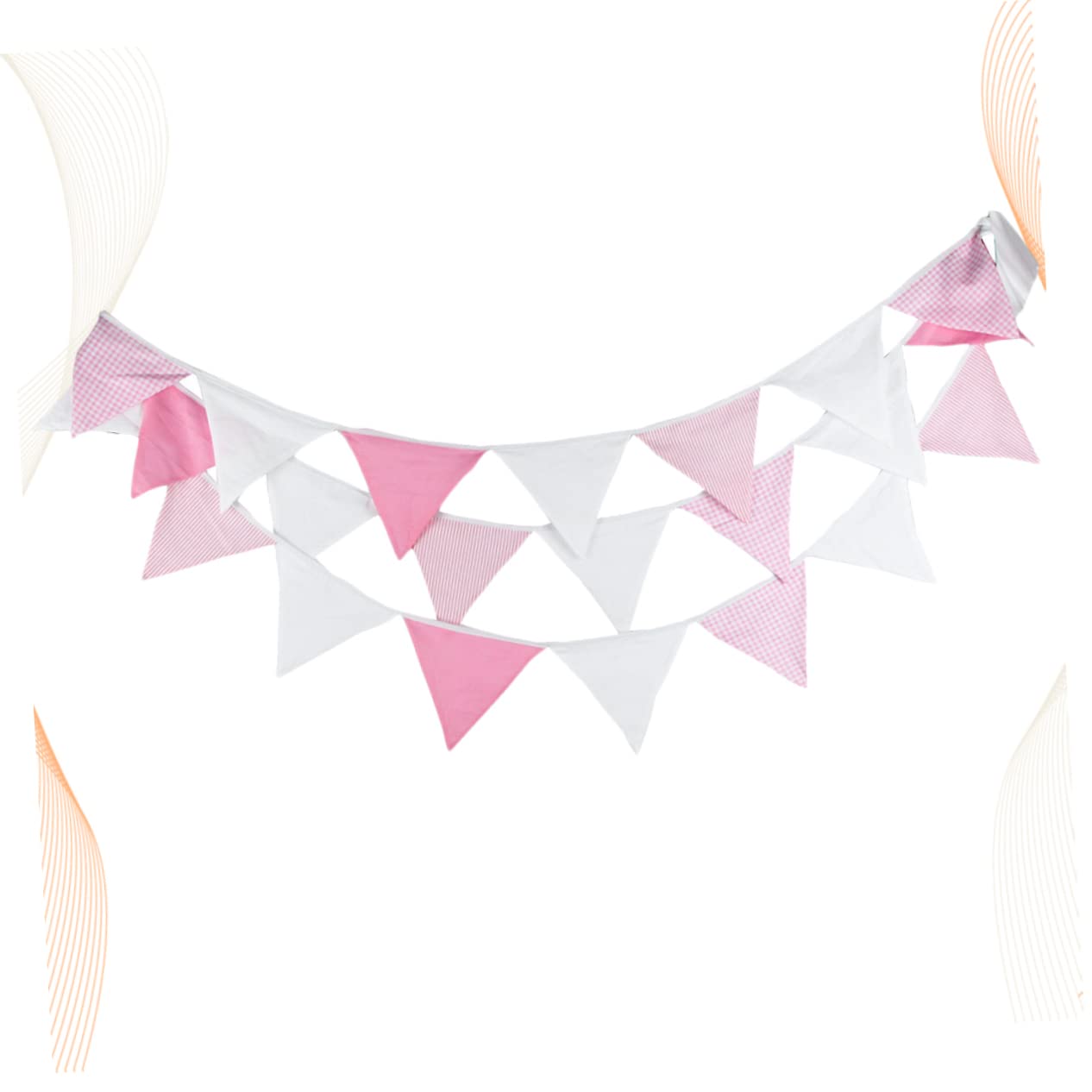 Abaodam 3 Piezas Guirnaldas Boda Cumpleaños Empavesado Pancarta Multicolor Banderín Tela Blanca Pancartas Rosas Decoración Ducha Fiesta Tela Algodón Fiestas Chic Triángulo Para