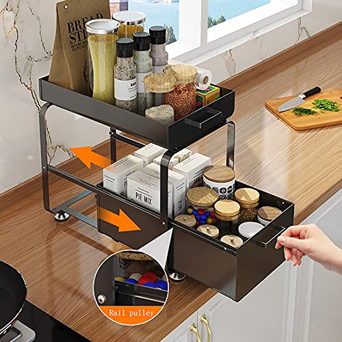 Étagère de rangement sous évier double couche au design compact blanc - 7