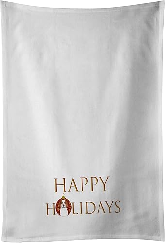 Miniatura 10 de Caroline's Treasures CK9256WTKT - Juego de 2 toallas de cocina blancas para cachorros husky siberianos Happy Holidays, 19 x 25 pulgadas, multicolor