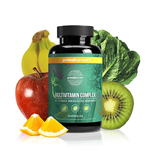Complejo Multivitamínico de Primal Harvest - Suplemento diario con Biotina, Zinc y complejo vitamínico, alta dosificación, para hombres y mujeres, 30 cápsulas (1)