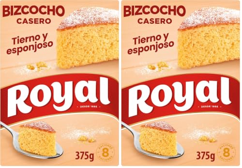 Royal Bizcocho Casero, Preparado en Polvo 8 Raciones, Pack 375 g (Paquete de 2)