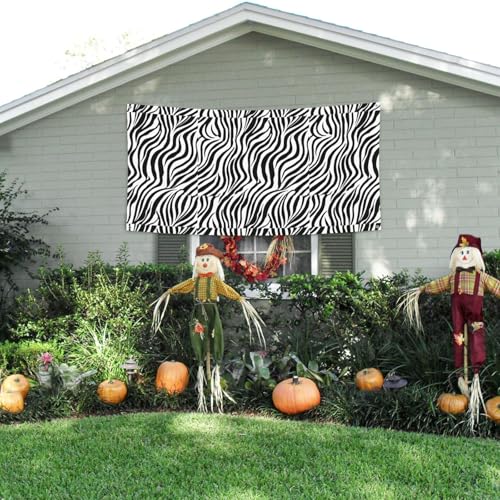 MINDBBDFJ Zebra Print Print Banners And Signs For Outdoor/Indoor,Personalized Banner Customizable Parties Halloween Banner (180x90cm)3