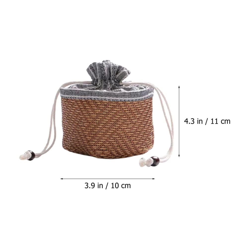 Borsa Da Viaggio Portatile In Lino Per Servizio Da Tè - Contiene 2 Teiere E 2/4/6 Tazze, Design Con Fibbia, Grigio Chiaro (4 Griglie) - 5