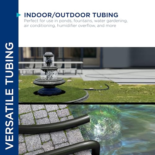 Alpine Corporation PVC-Schlauch mit 3/8 Zoll Innendurchmesser für Teiche und Springbrunnen, 300 m, Schwarz