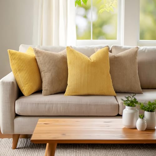 Housse de coussin en velours côtelé de qualité supérieure Mecatny - 8