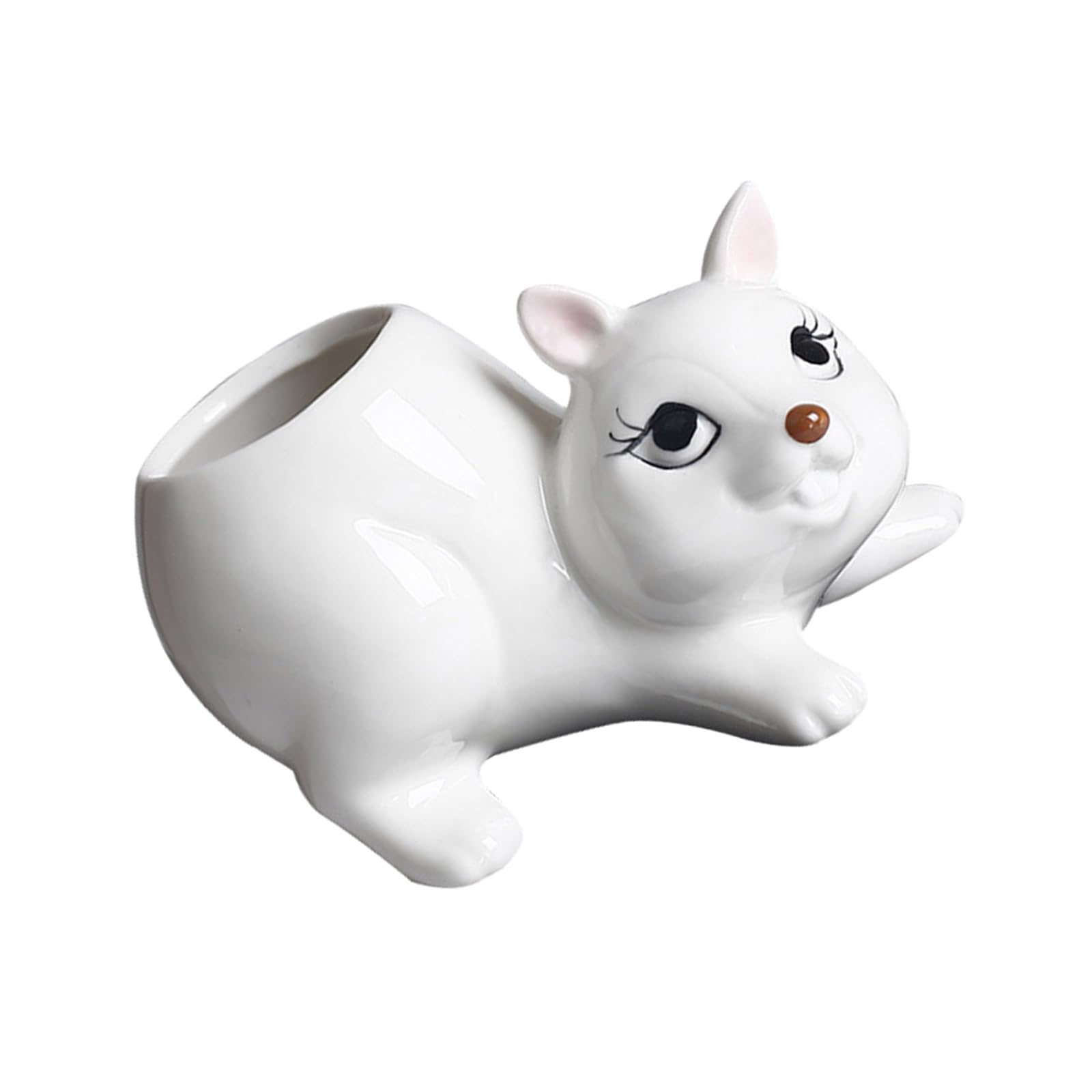 Shurhome 2 Cartoon Ceramic Planter for Succulents, Indoor Garden Desk Decoration, Flower Container Ceramic Planter