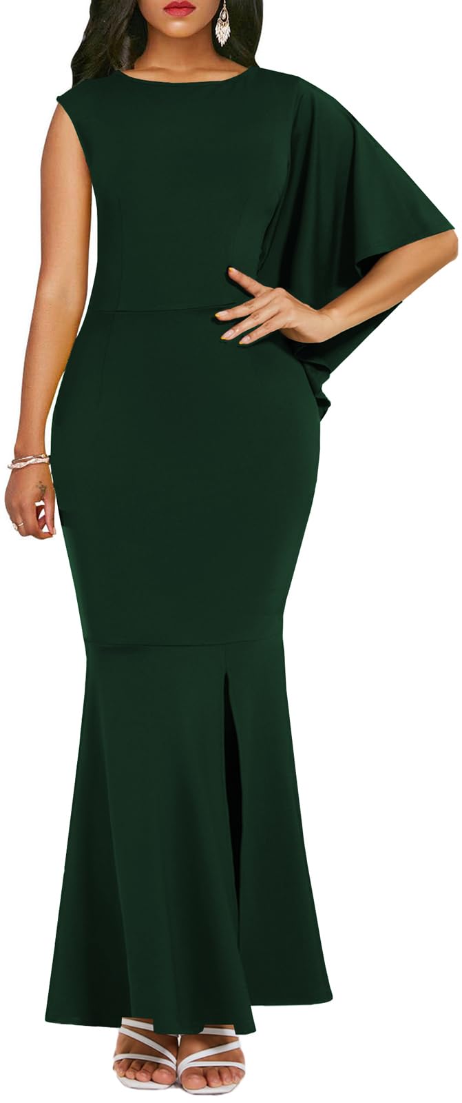 Formal Dresses for Women Elegant One Shoulder Wedding Guest Gown Bodycon Mermaid Evening Party Long Dress