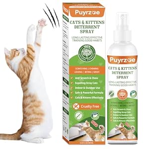 Natural Cat Deterrent Spray, 200ML Kitten Cat Repellent Spray Anti-Scratch for Furniture, Sofas, Curtains, Plants, Non-Toxic, Non-Alcohol Behavior Training Aid for Indoor & Outdoor