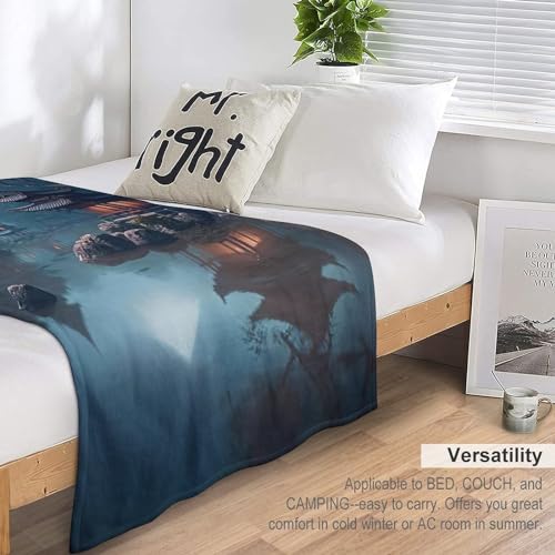 Couverture en peluche paysage chinois haut de gamme douce et moelleuse - 7