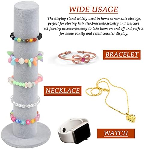 DODUOS Velvet Scrunch Organizer, Vertical Jewelry Bracelet Display Stand,Hair Band,Bangle Holder Organizer Display Organizer Holder,Bracelet Storage Rack (Gray)