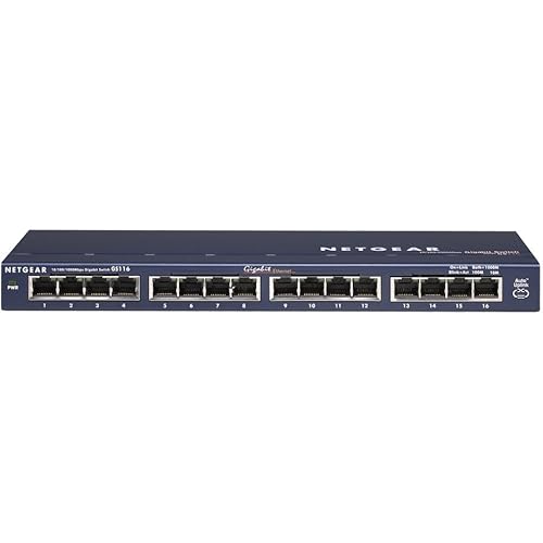 Netgear GS116UK 16 port 10/100/1000 Mbps Gigabit Switch