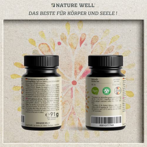 Zink NatureWell 25mg, 365 Tabletten (vegan) mit Bisglycinat