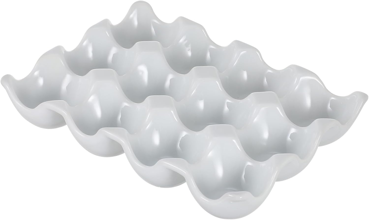 Mikinona Ceramic Egg Keeper with Multi Design Refrigerator Egg Box for Home Storage White Color Easy to Clean Capacity