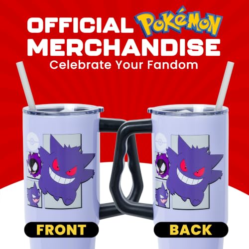 Silver Buffalo Pokemon Gastly Evolutions Grid Stainless Steel Tumbler, 30oz - image 2