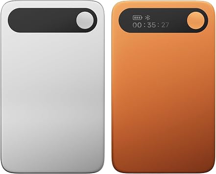 Comulytic Note Pro Pack of 2 AI Digital Voice Recorder with Unlimited Transcription & Summary App Control 113 Languages 64GB Memory (Silver & Orange)