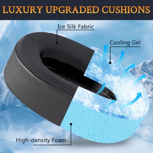 SOULWIT Cooling-Gel Earpads Replacement para Corsair HS65/HS55 Surround Wired, HS55 Surround V2, HS 65/HS 55 Wireless Core Gaming Headset, Almohadillas para Oídos con Espuma de Alta Densidad - Negro miniatura 4
