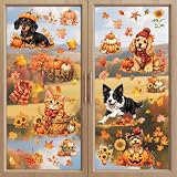 9 Stück Herbst Fensterbilder, Aquarell Tiere Window Stickers ...