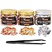 VGSEBA 15g Fiocchi di Foglie Dorate - Lamina d'oro Imitazione Rame Genuino, Colore 2,5 Rame e Alluminio 3 Bottiglie Fiocchi di Lamina Metallica 5 g per Vaso (Oro-Rosa Oro-Argento)